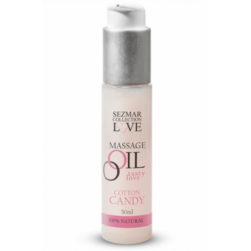 Huile de massage comestible naturelle 50ml - Barbe à papa
