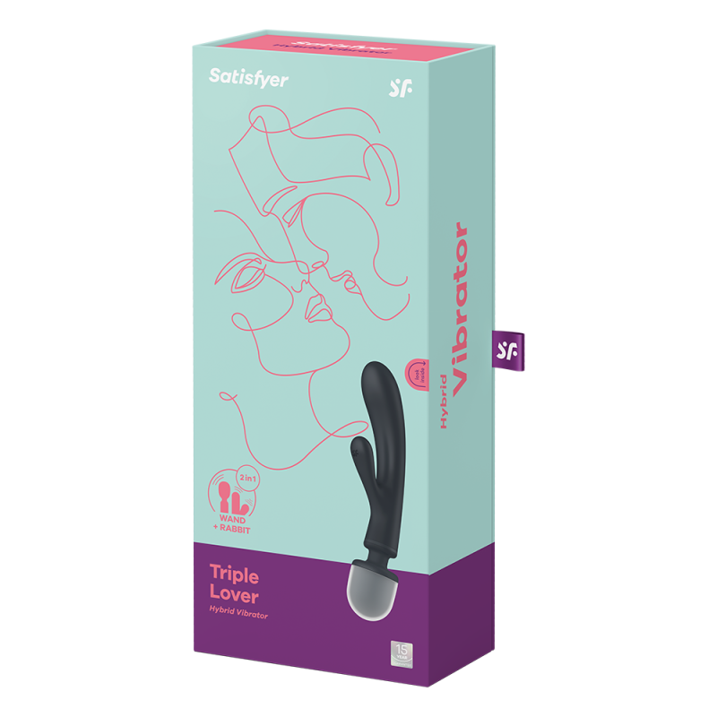 Vibromasseur rabbit et wand - Triple Lover