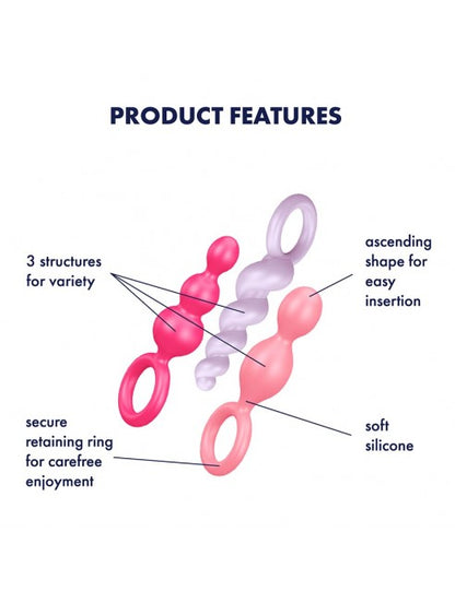 coffret 3 plugs anal silicone
