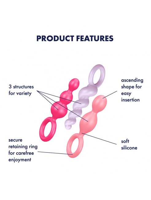 coffret 3 plugs anal silicone