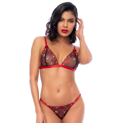 ensemble lingerie sexy femme avec coeurs
