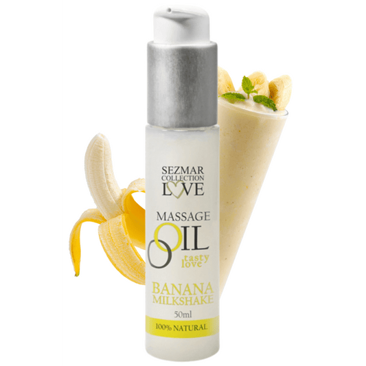 Huile de massage comestible naturelle 50ml - Milkshake banane - Massage - 