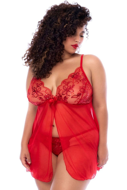Nuisette scintillante rouge du S au 4XL - Nuisette - XL/2XL