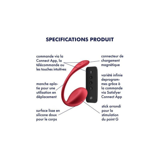 Oeuf vibrant télécommandé - Rouge - Jouet femme - 