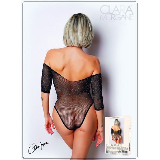 Body Noir Avec Manches 3/4 - Le Numéro 2 - Collection Strass - Body - Taille unique