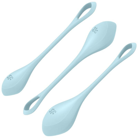 Boules de Geisha Satisfyer Yoni Power 2 - Set de 3 - Bleu - Jouet femme - 