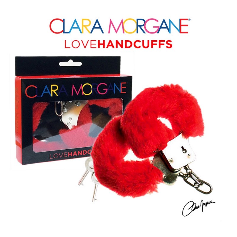 menottes rouge metal fausse fourrure clara morgane