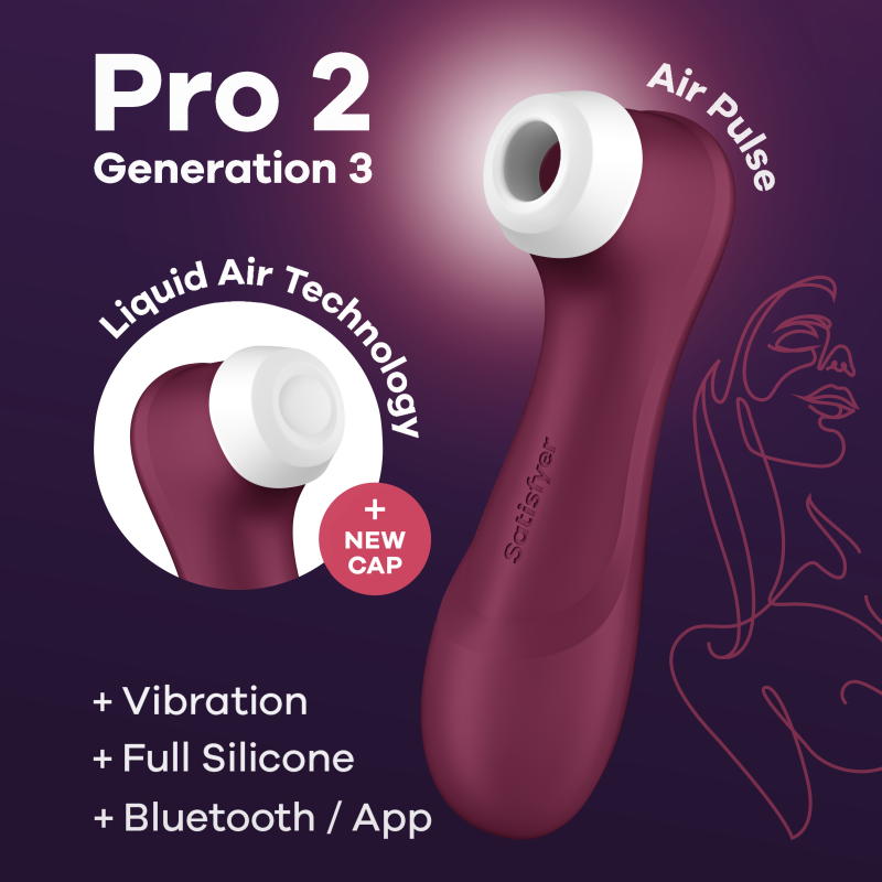Pro 2 Génération 3 - Connect App et vibration - Vin rouge - Jolie Lune