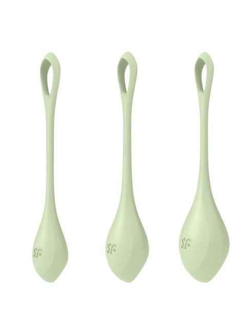 Boules de Geisha Satisfyer Yoni Power 2 - Set de 3 - Vert pastel - Jolie Lune