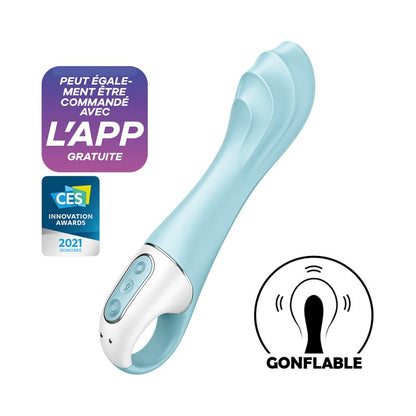 Vibromasseur Gonflant Bleu Air Pump Vibrator 5+ - Jolie Lune