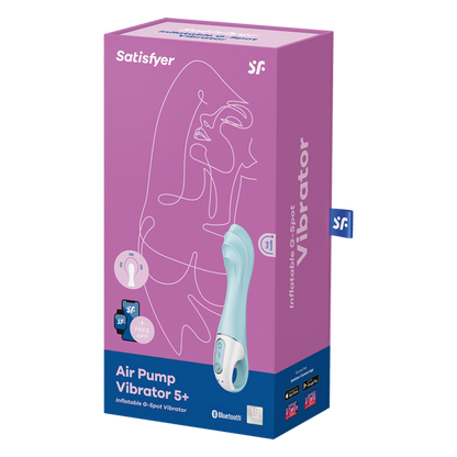 Vibromasseur Gonflant Bleu Air Pump Vibrator 5+ - Jolie Lune